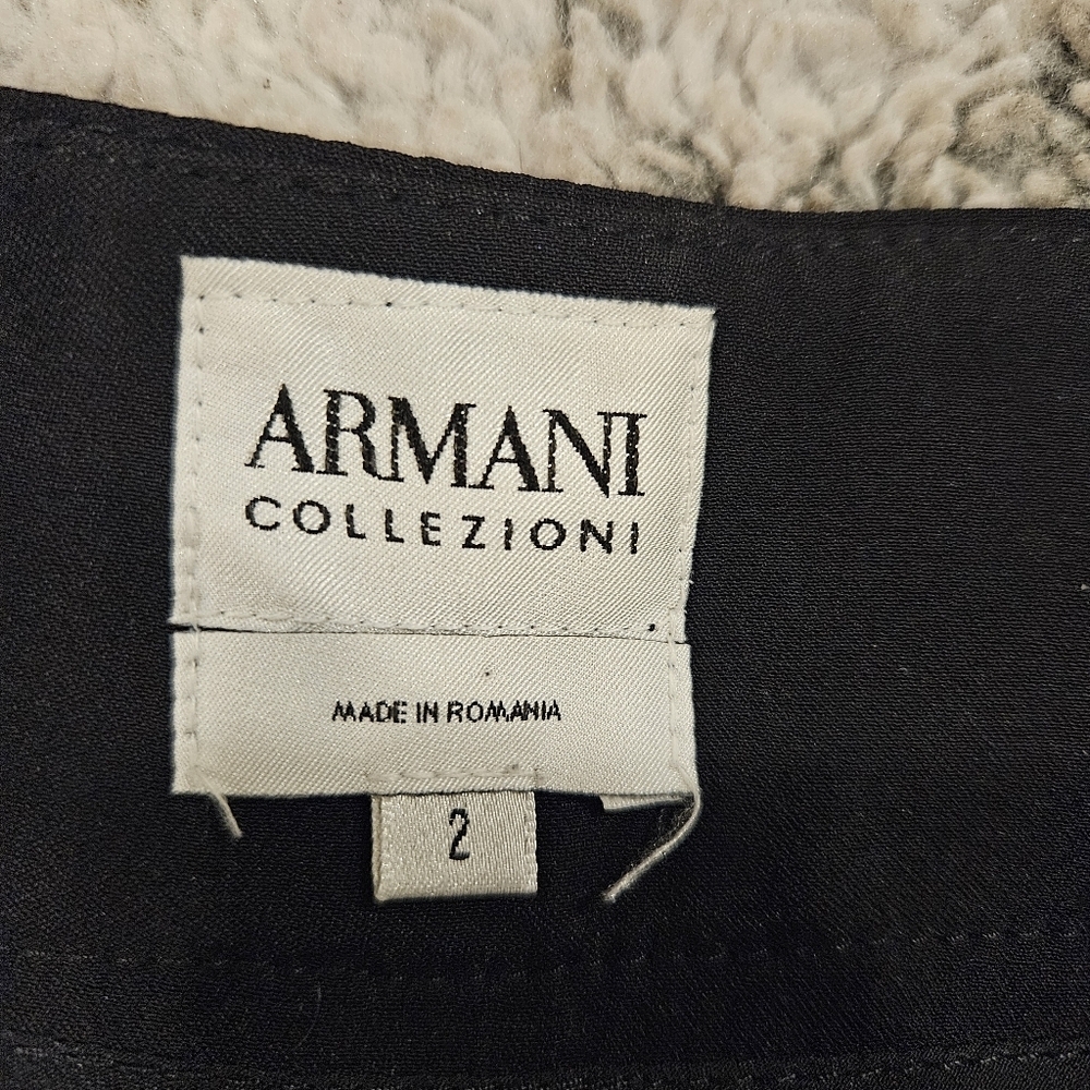Armani Collezioni Antinea 100% Virgin Wool Black Trousers RN#103723 Sz 2 Vintage - Picture 4 of 11